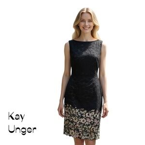 Kay Unger Black Asymmetrical Dress Size M